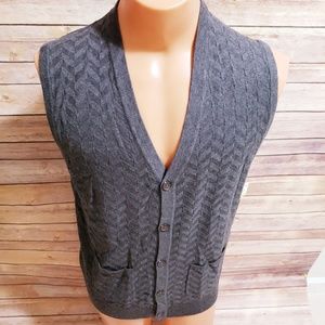 NEW TASSO ELBA V NECK SUPIMA COTTON SWEATER VEST DARK NAVY OR BLACK